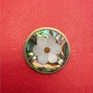 Flower Abalone Shell Sterling Silver Pendant